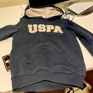 US Polo hoodie grey boys 8- 10 years size 134-140